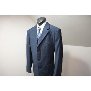 Steve Harvey Supreme V Windowpane 2 Piece Suit Pants Jacket Mens Sz 38w 44 L NWT